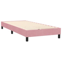 Produktbild för Resårsäng med madrass och LED rosa 80x220 cm sammet