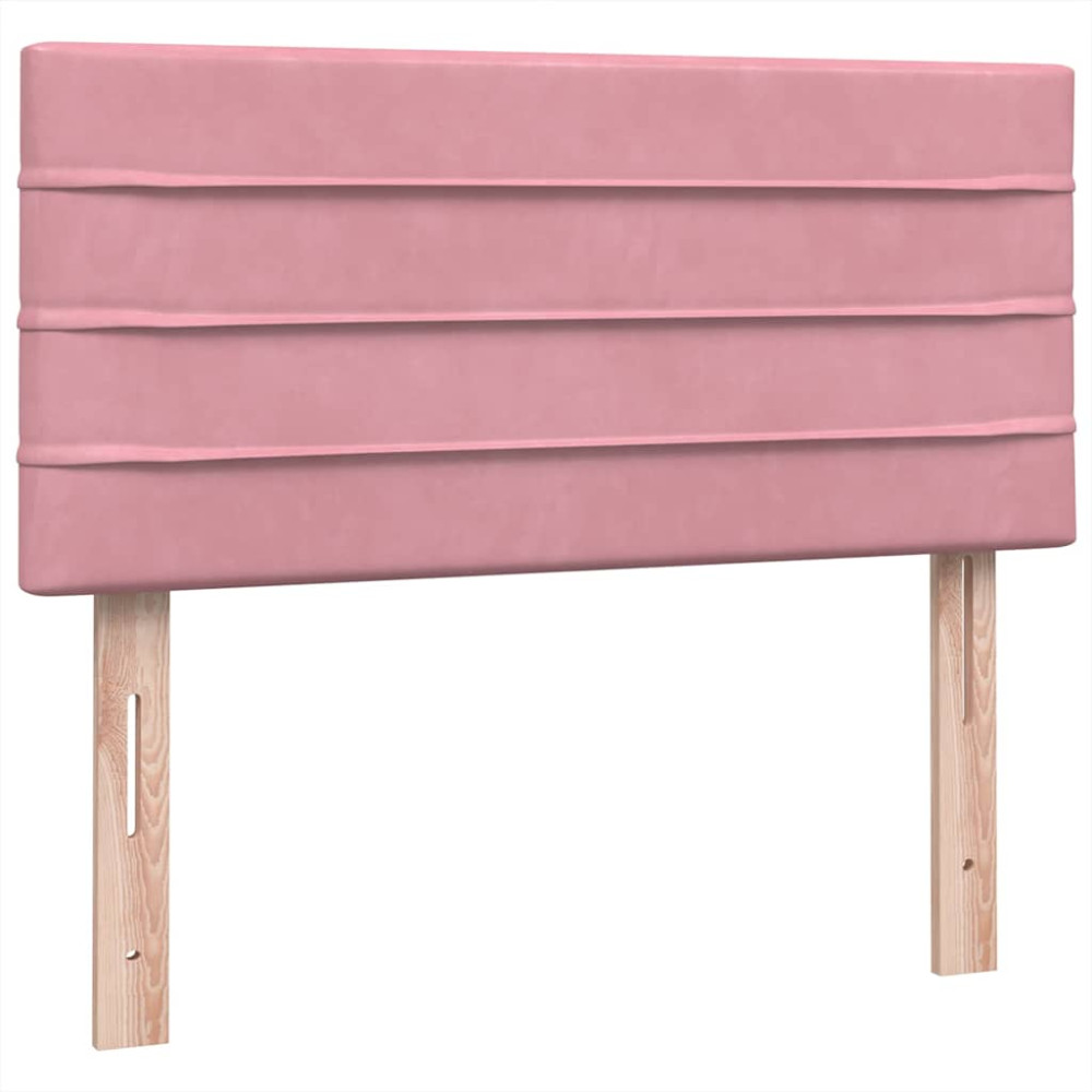 Produktbild för Resårsäng med madrass och LED rosa 80x220 cm sammet