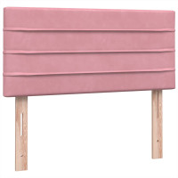Produktbild för Resårsäng med madrass och LED rosa 80x220 cm sammet