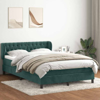 Produktbild för Resårsäng med madrass och LED ljusgrå 80x210 cm sammet