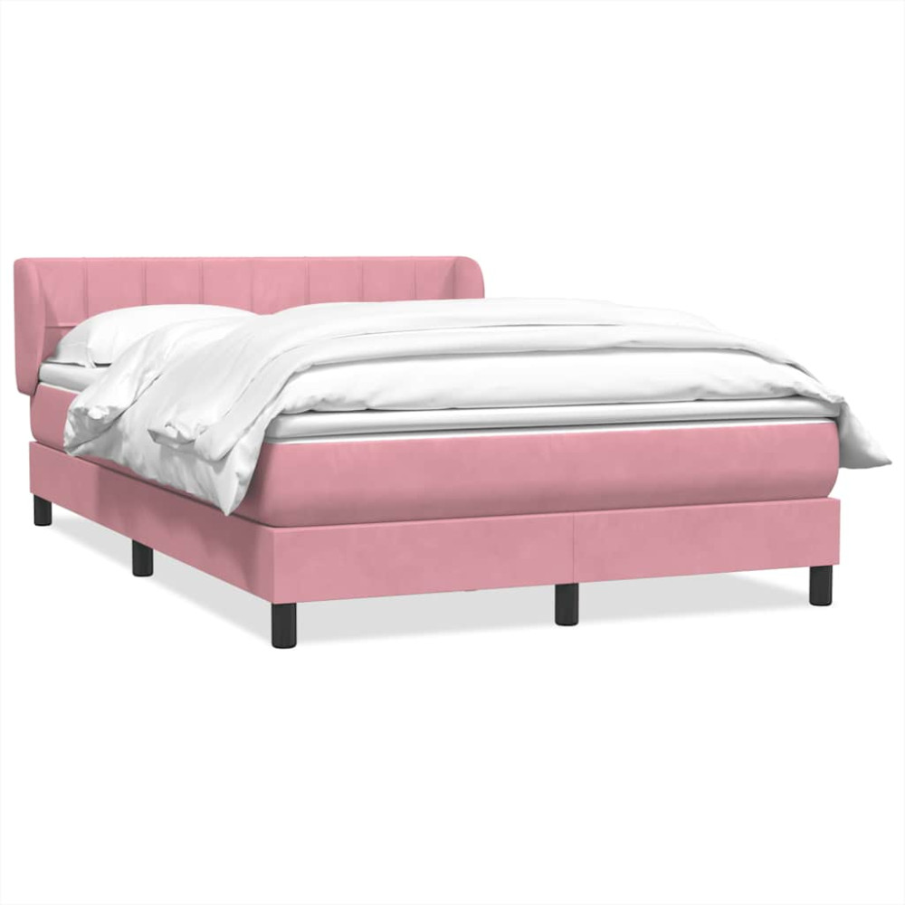 Produktbild för Ramsäng med madrass rosa 160x220 cm sammet