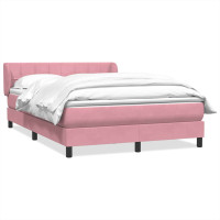 Produktbild för Ramsäng med madrass rosa 160x220 cm sammet