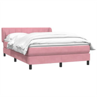 Produktbild för Ramsäng med madrass rosa 160x220 cm sammet