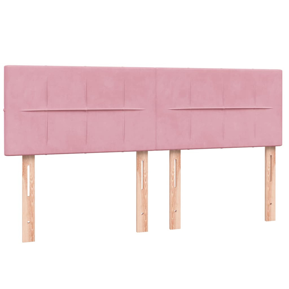 Produktbild för Ramsäng med madrass rosa 160x220 cm sammet