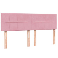 Produktbild för Ramsäng med madrass rosa 160x220 cm sammet