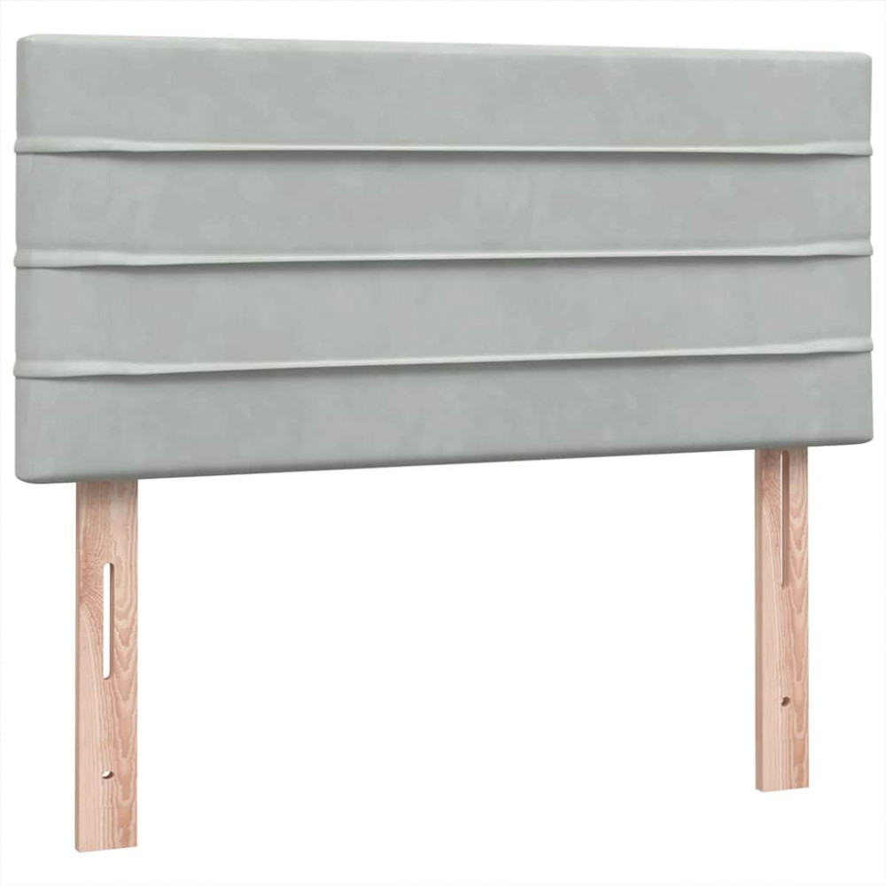 Produktbild för Ramsäng med madrass ljusgrå 80x210 cm sammet