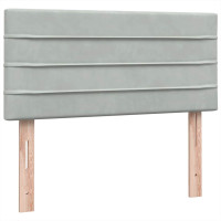 Produktbild för Ramsäng med madrass ljusgrå 80x210 cm sammet