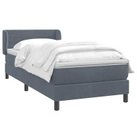 Produktbild för Ramsäng med madrass mörkgrå 80x210 cm sammet
