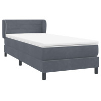 Produktbild för Ramsäng med madrass mörkgrå 80x210 cm sammet