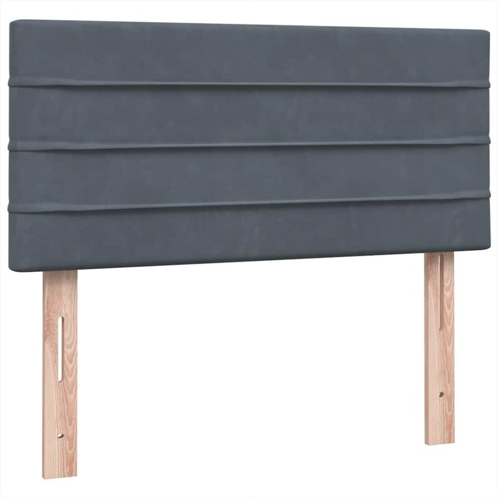 Produktbild för Ramsäng med madrass mörkgrå 80x210 cm sammet