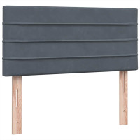 Produktbild för Ramsäng med madrass mörkgrå 80x210 cm sammet