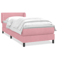 Produktbild för Ramsäng med madrass rosa 80x220 cm sammet