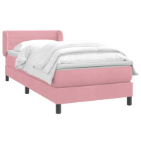 Produktbild för Ramsäng med madrass rosa 80x220 cm sammet