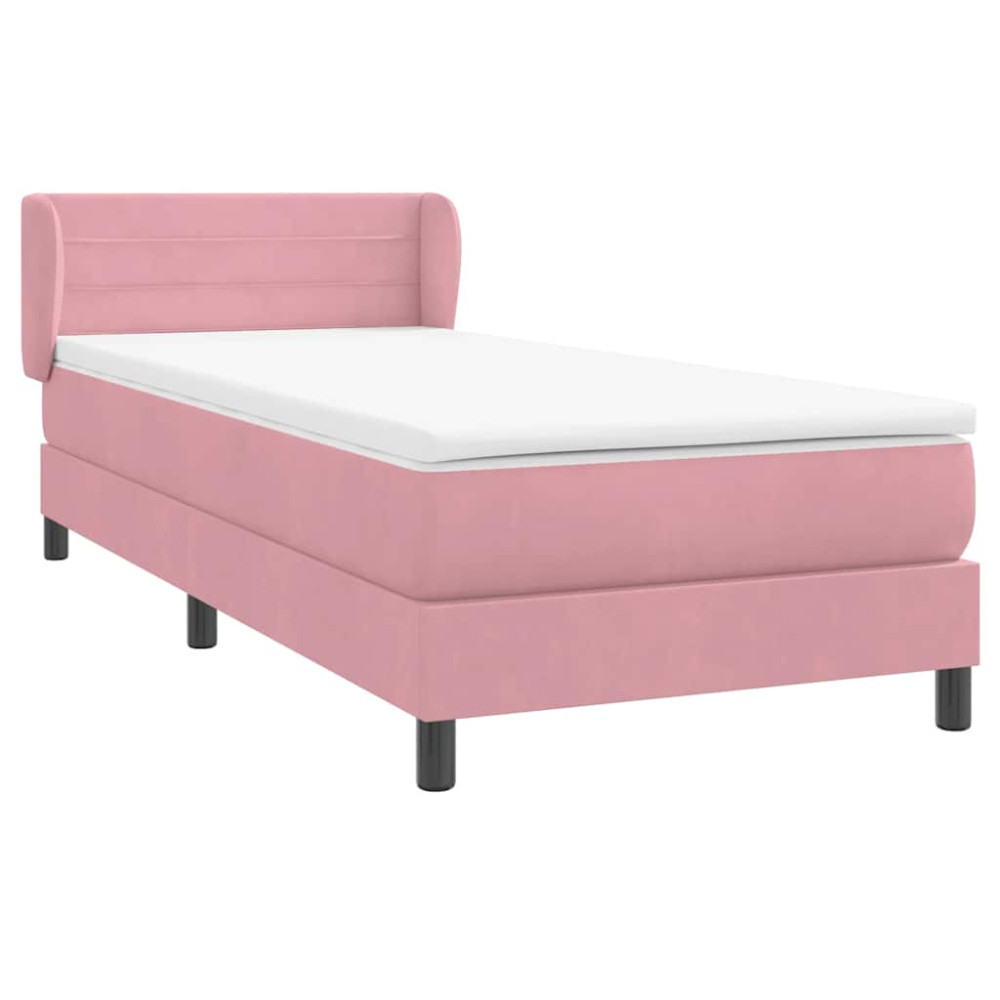 Produktbild för Ramsäng med madrass rosa 80x220 cm sammet