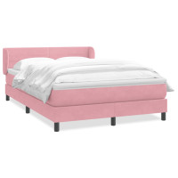 Produktbild för Ramsäng med madrass rosa 160x220 cm sammet