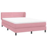 Produktbild för Ramsäng med madrass rosa 160x220 cm sammet