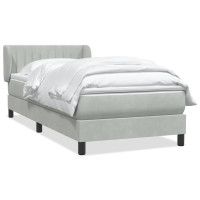 Produktbild för Ramsäng med madrass ljusgrå 80x210 cm sammet