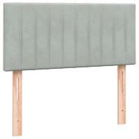 Produktbild för Ramsäng med madrass ljusgrå 80x210 cm sammet