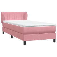 Produktbild för Ramsäng med madrass rosa 80x220 cm sammet