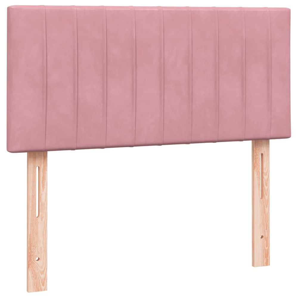 Produktbild för Ramsäng med madrass rosa 80x220 cm sammet
