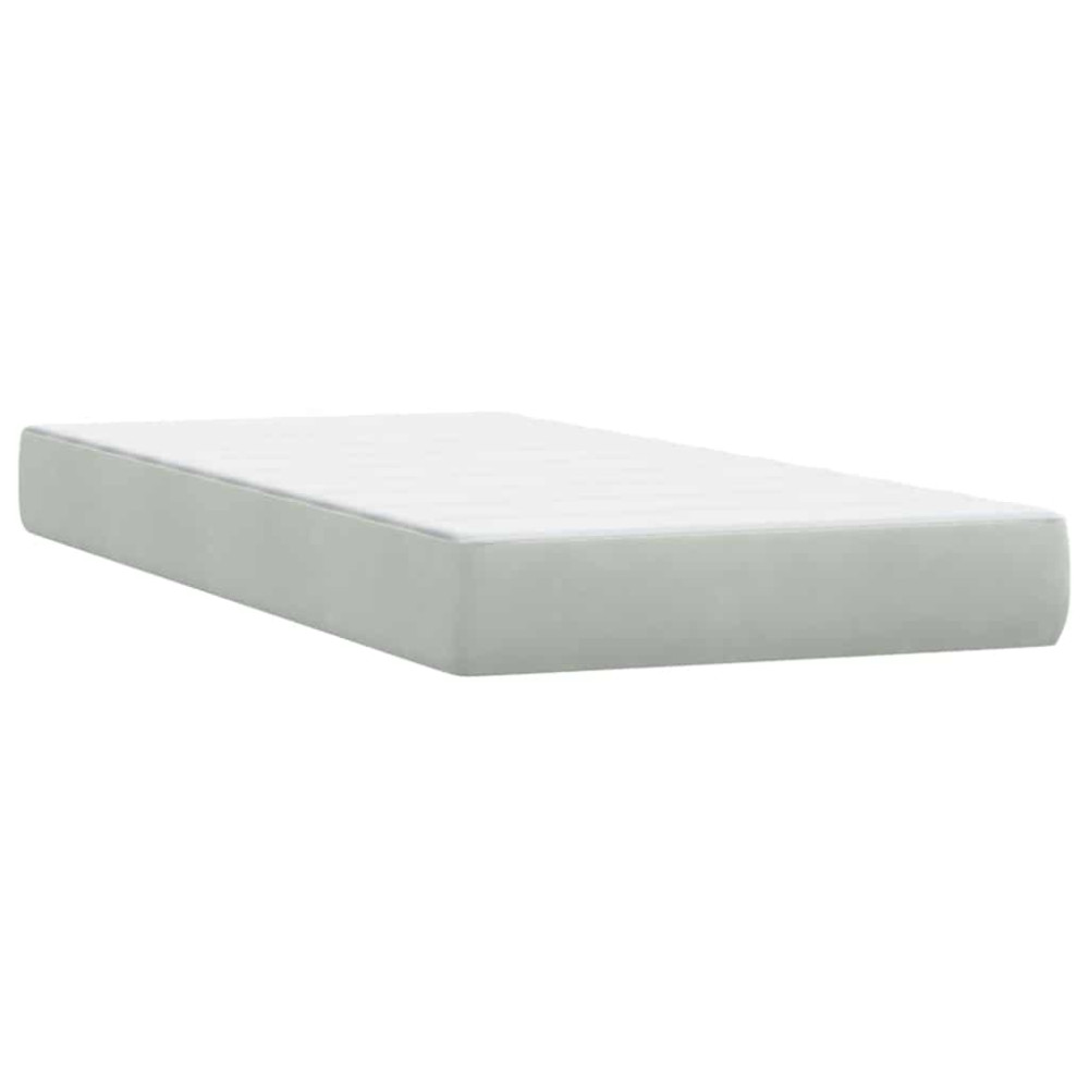 Produktbild för Ramsäng med madrass ljusgrå 80x210 cm sammet