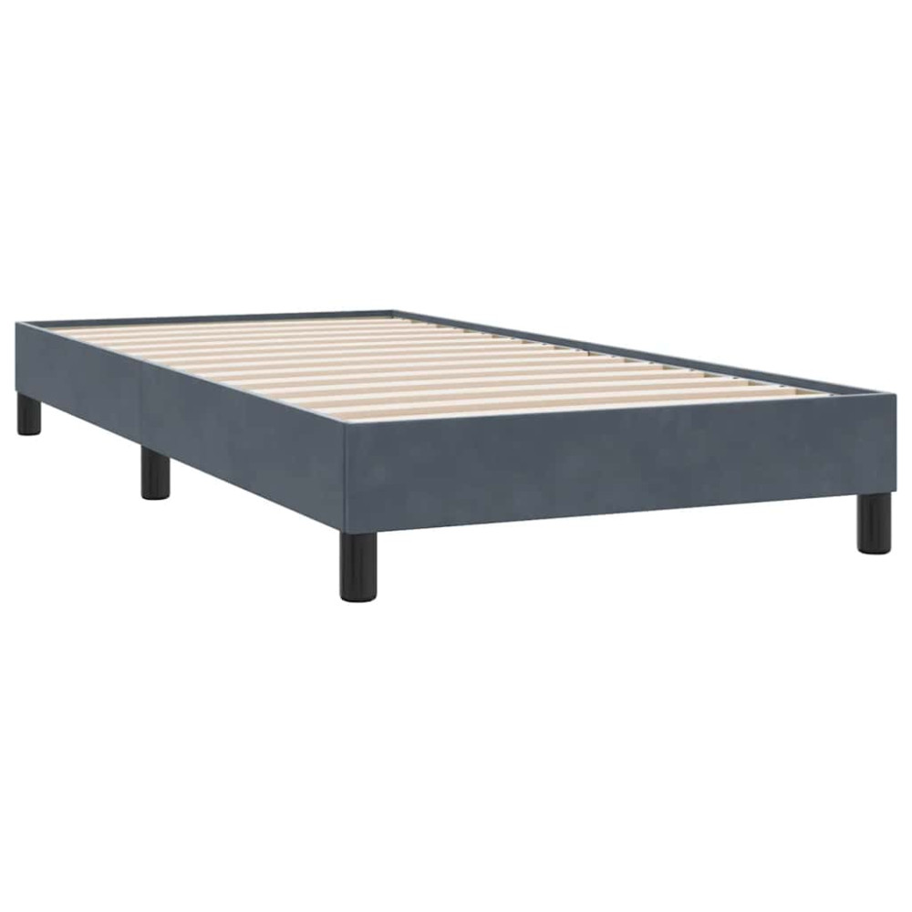 Produktbild för Ramsäng med madrass mörkgrå 80x210 cm sammet