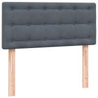 Produktbild för Ramsäng med madrass mörkgrå 80x210 cm sammet