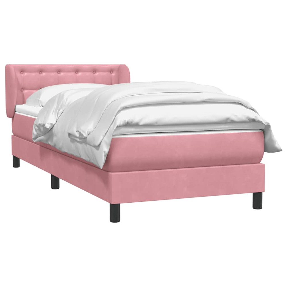 Produktbild för Ramsäng med madrass rosa 80x220 cm sammet
