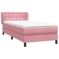 Produktbild för Ramsäng med madrass rosa 80x220 cm sammet