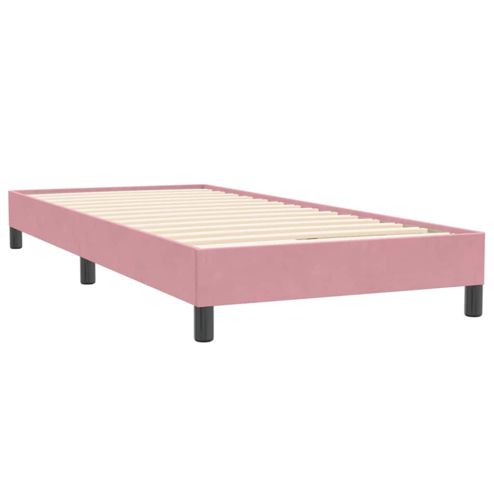 Produktbild för Ramsäng med madrass rosa 80x220 cm sammet
