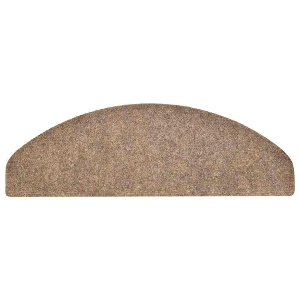 Produktbild för Trappmattor självhäftande 30 st 65x21x4 cm beige halvrunda stora