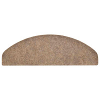 Produktbild för Trappmattor självhäftande 30 st 65x21x4 cm beige halvrunda stora