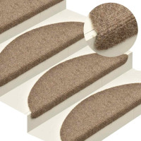 Produktbild för Trappmattor självhäftande 30 st 65x21x4 cm beige halvrunda stora