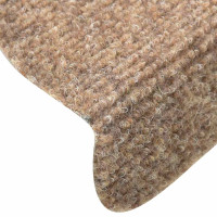 Produktbild för Trappmattor självhäftande 30 st 65x21x4 cm beige halvrunda stora