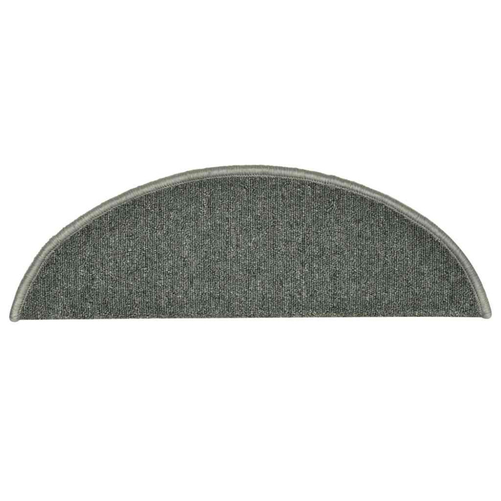 Produktbild för Trappmattor 30 st 56x17x3 cm mörkgröna halvrunda