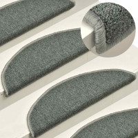Produktbild för Trappmattor 30 st 56x17x3 cm mörkgröna halvrunda