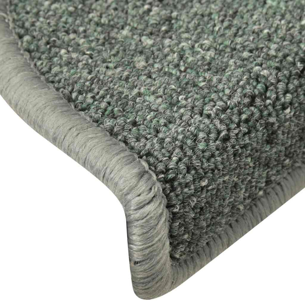 Produktbild för Trappmattor 30 st 56x17x3 cm mörkgröna halvrunda