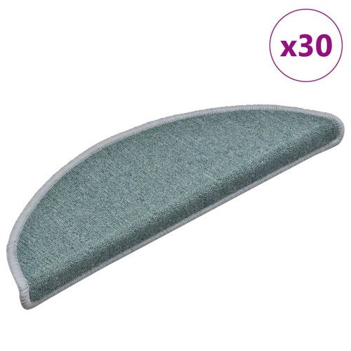 vidaXL Trappmattor 30 st 56x17x3 cm havsblå halvrunda