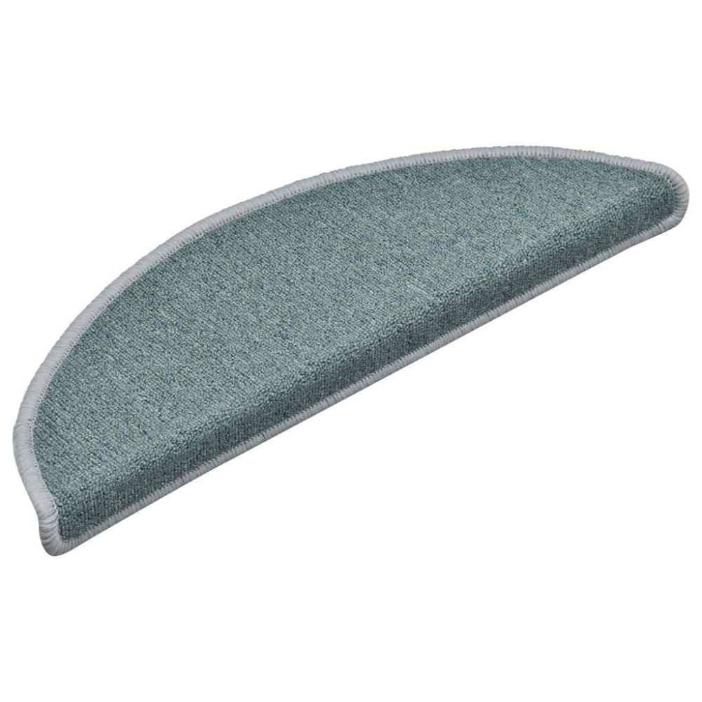 Produktbild för Trappmattor 30 st 56x17x3 cm havsblå halvrunda