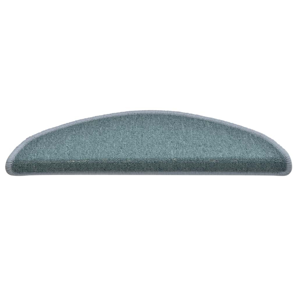 Produktbild för Trappmattor 30 st 56x17x3 cm havsblå halvrunda