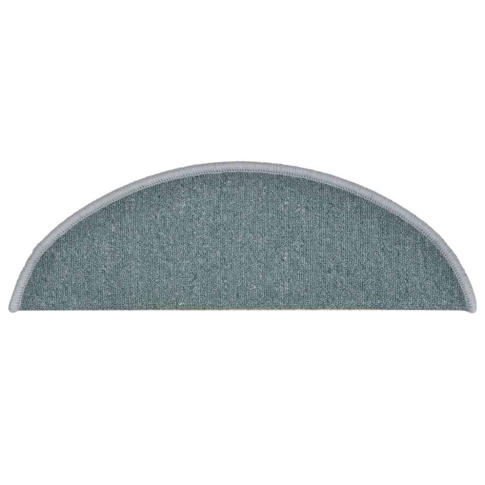 Produktbild för Trappmattor 30 st 56x17x3 cm havsblå halvrunda