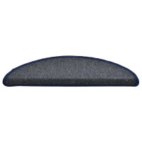 Produktbild för Trappmattor 30 st 56x17x3 cm mörkgrå och blå halvrunda