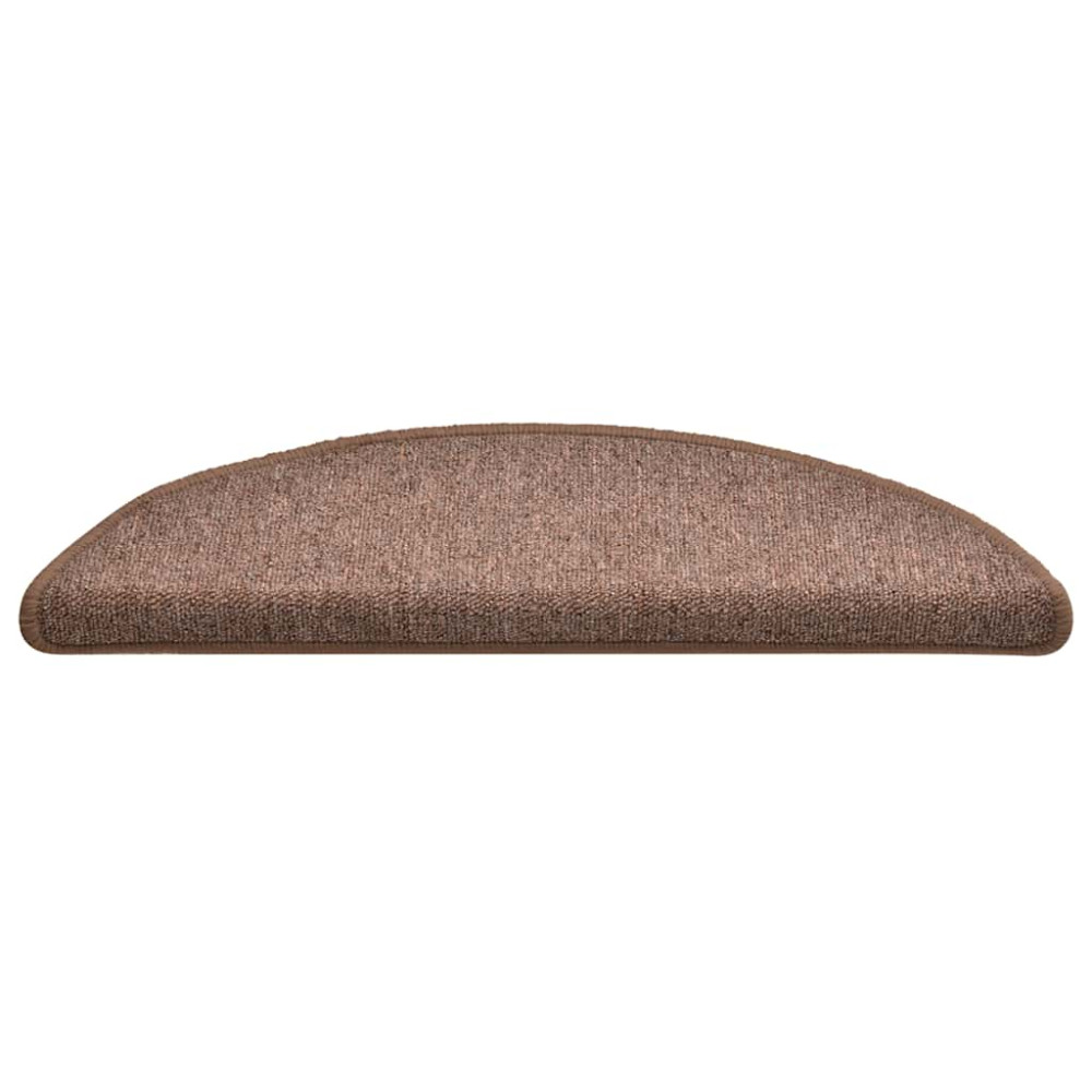 Produktbild för Trappmattor 30 st 56x17x3 cm bruna halvrunda