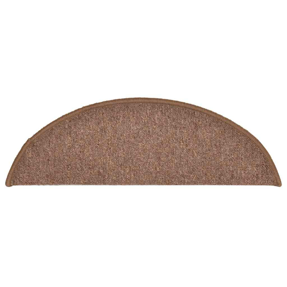Produktbild för Trappmattor 30 st 56x17x3 cm bruna halvrunda