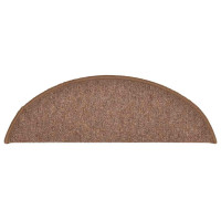 Produktbild för Trappmattor 30 st 56x17x3 cm bruna halvrunda