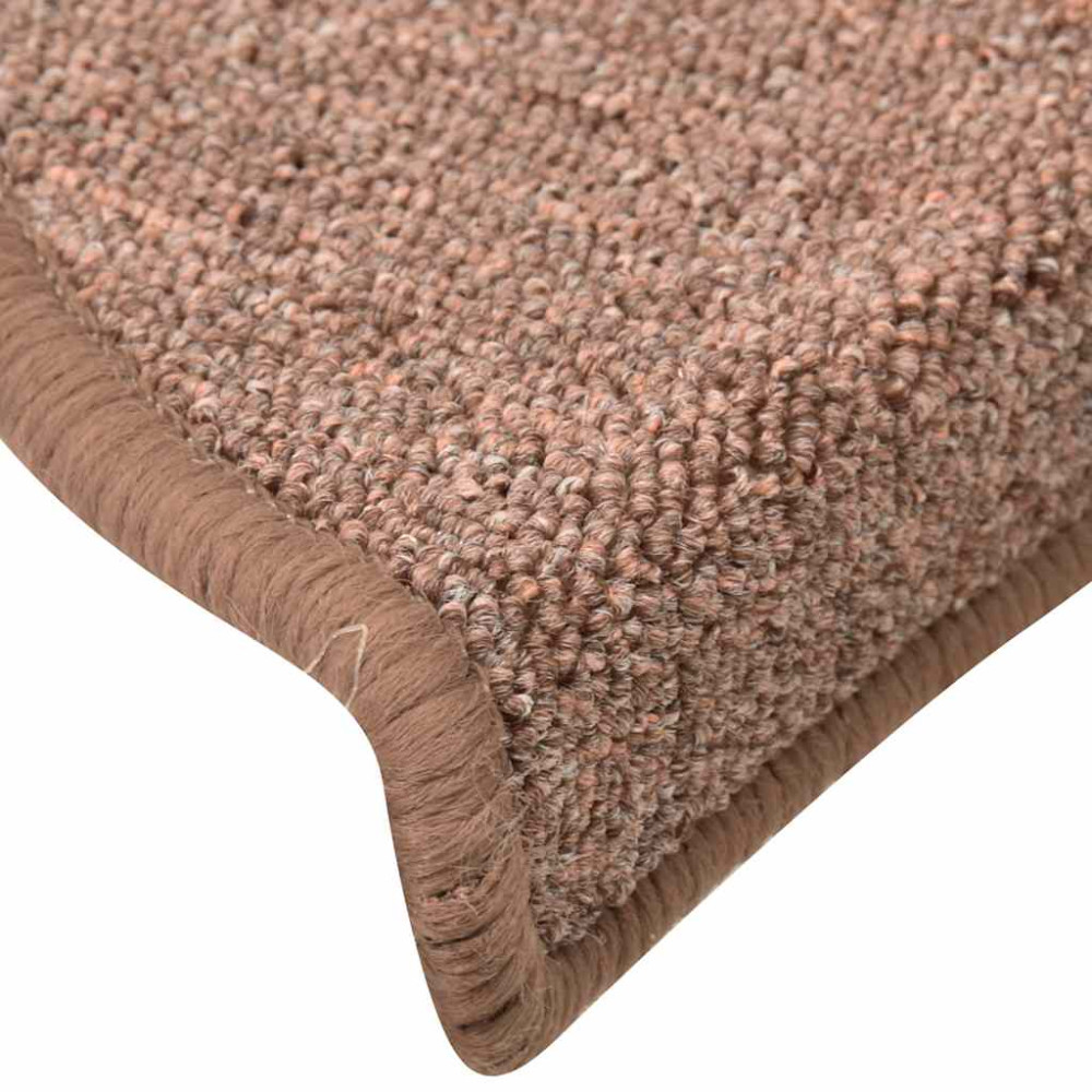 Produktbild för Trappmattor 30 st 56x17x3 cm bruna halvrunda