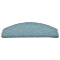 Produktbild för Trappmattor 30 st 65x24x4 cm havsblå halvrunda stora