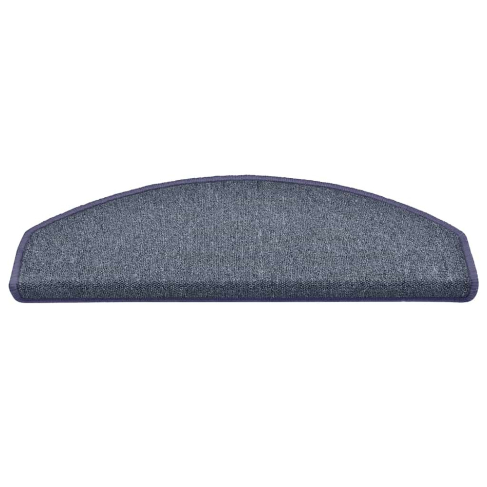 Produktbild för Trappmattor 30 st 65x24x4 cm mörkgrå och blå halvrunda stora