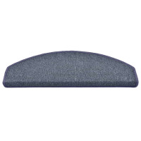 Produktbild för Trappmattor 30 st 65x24x4 cm mörkgrå och blå halvrunda stora