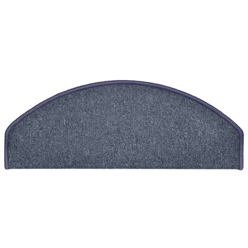 Produktbild för Trappmattor 30 st 65x24x4 cm mörkgrå och blå halvrunda stora